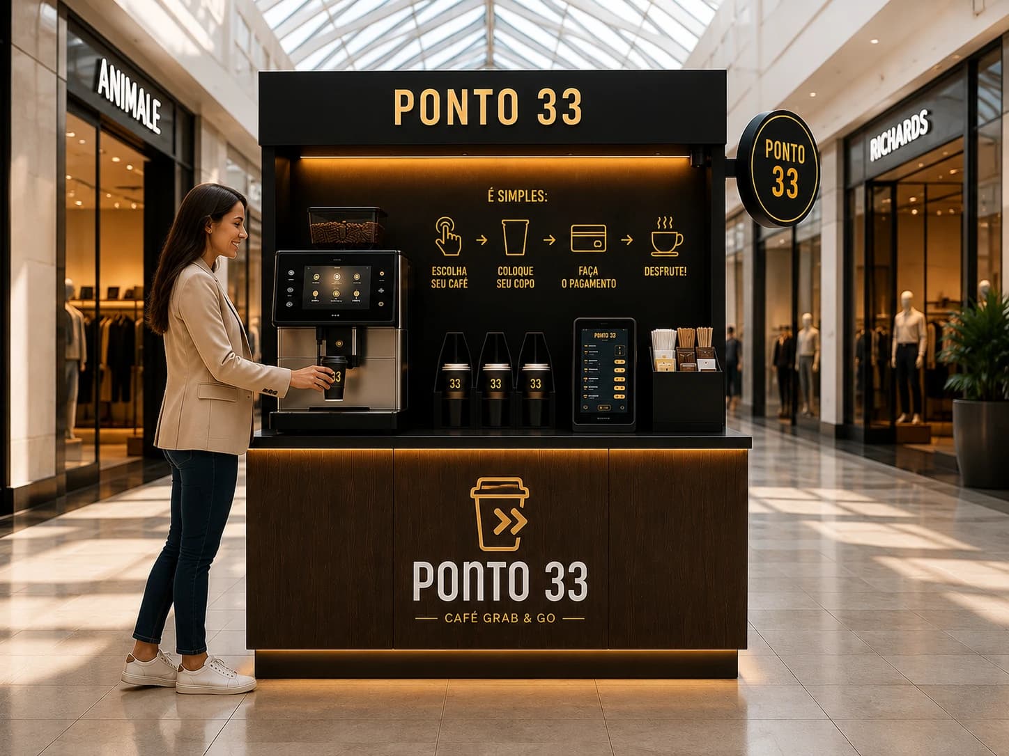 Estação autônoma Ponto 33 em shopping